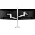 Ergotron LX Adjustable Dual Stacking Arm Tall Pole Desk Mount, 40" Screen Support, Polished Aluminum (45-549-026)