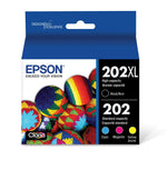 Epson T202XL/T202 Black High Yield and Cyan/Magenta/Yellow Standard Yield Ink Cartridge, 4/Pack (T202XL-BCS)