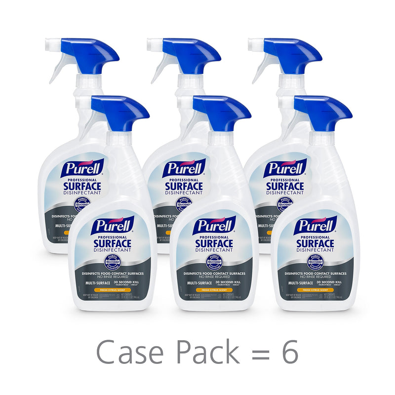 PURELL Professional Surface Disinfectant Spray, Fresh Citrus Scent, 32 Fl. Oz., 6/Carton (3342-06)