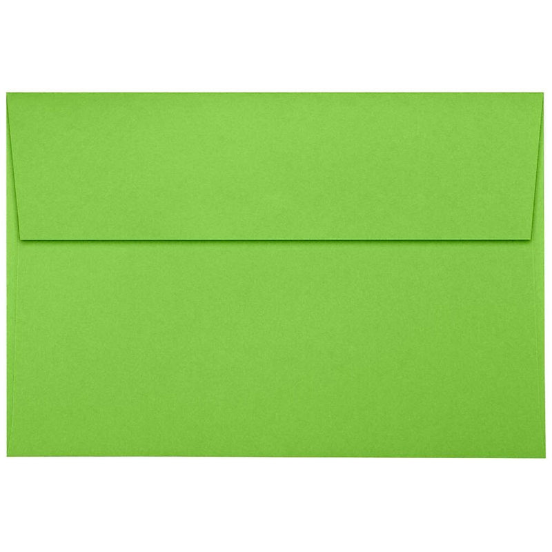 JAM Paper A8 Self Seal Invitation Envelopes, 5 1/2" x 8 1/8", Limelight Green, 500/Pack (4885-101-500)