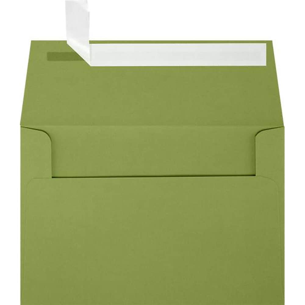 JAM Paper A4 Self Seal Invitation Envelopes, 4 1/4" x 6 1/4", Avocado Green, 250/Pack (4872-27-250)