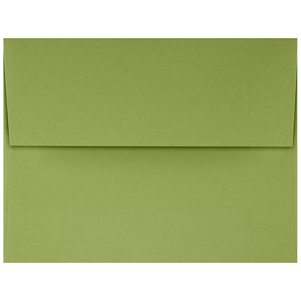JAM Paper A4 Self Seal Invitation Envelopes, 4 1/4" x 6 1/4", Avocado Green, 250/Pack (4872-27-250)