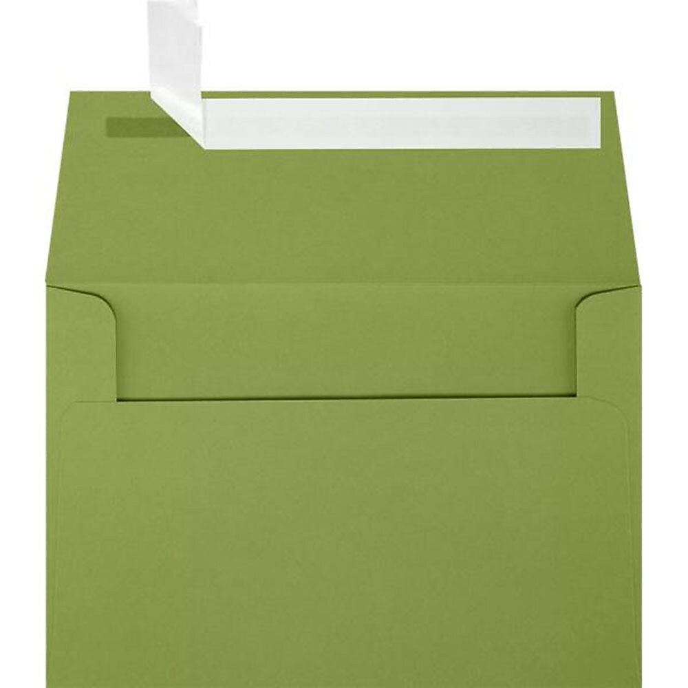JAM Paper A4 Self Seal Invitation Envelopes, 4 1/4" x 6 1/4", Avocado Green, 50/Pack (4872-27-50)
