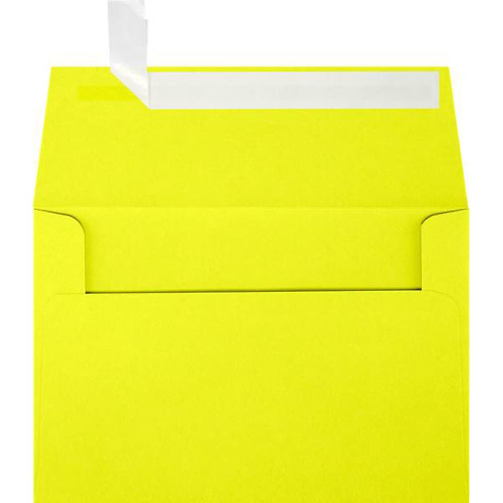 JAM Paper A4 Self Seal Invitation Envelopes, 4 1/4" x 6 1/4", Citrus Yellow, 250/Pack (4872-L20-250)