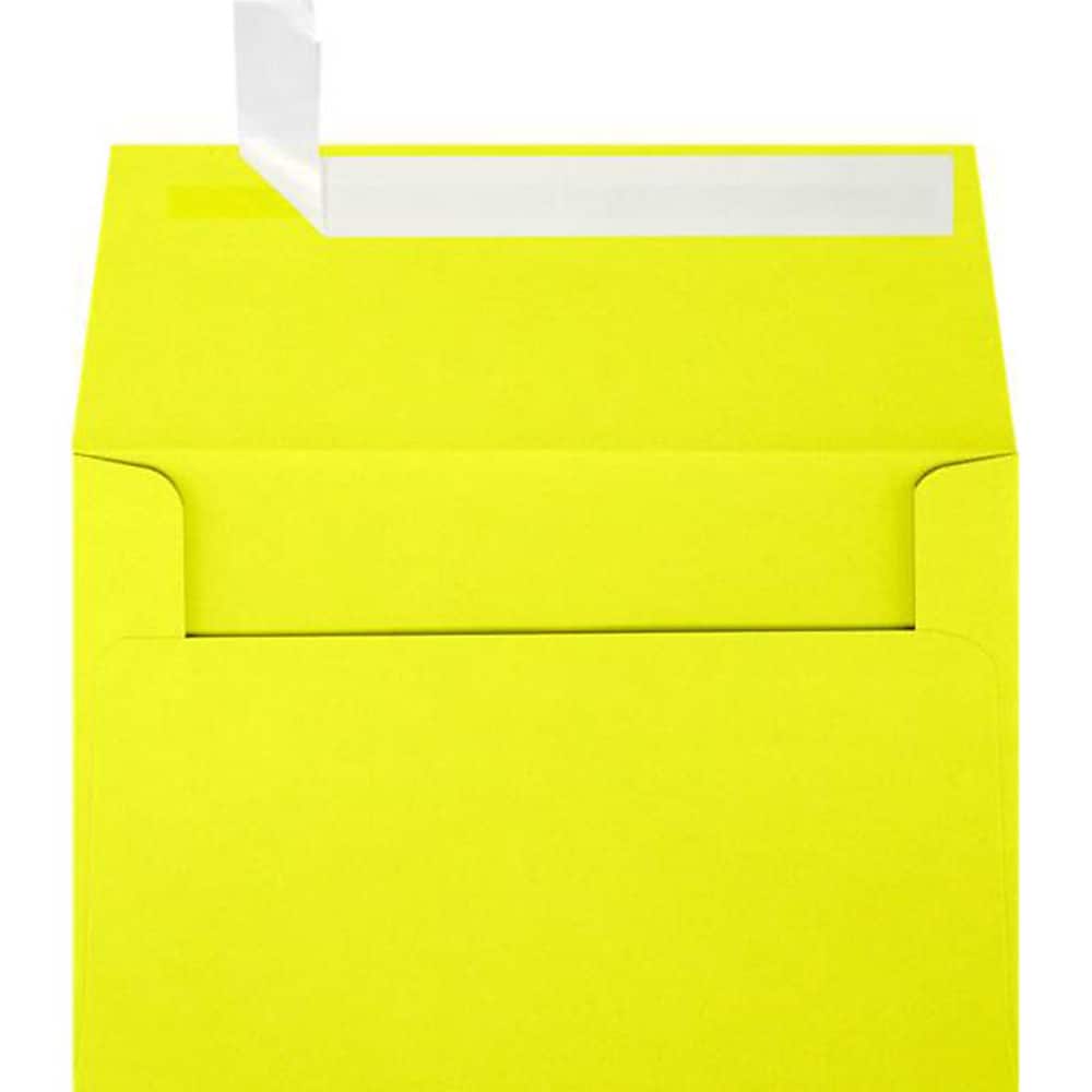 JAM Paper A4 Self Seal Invitation Envelopes, 4 1/4" x 6 1/4", Citrus Yellow, 50/Pack (LUX-4872-L20-50)