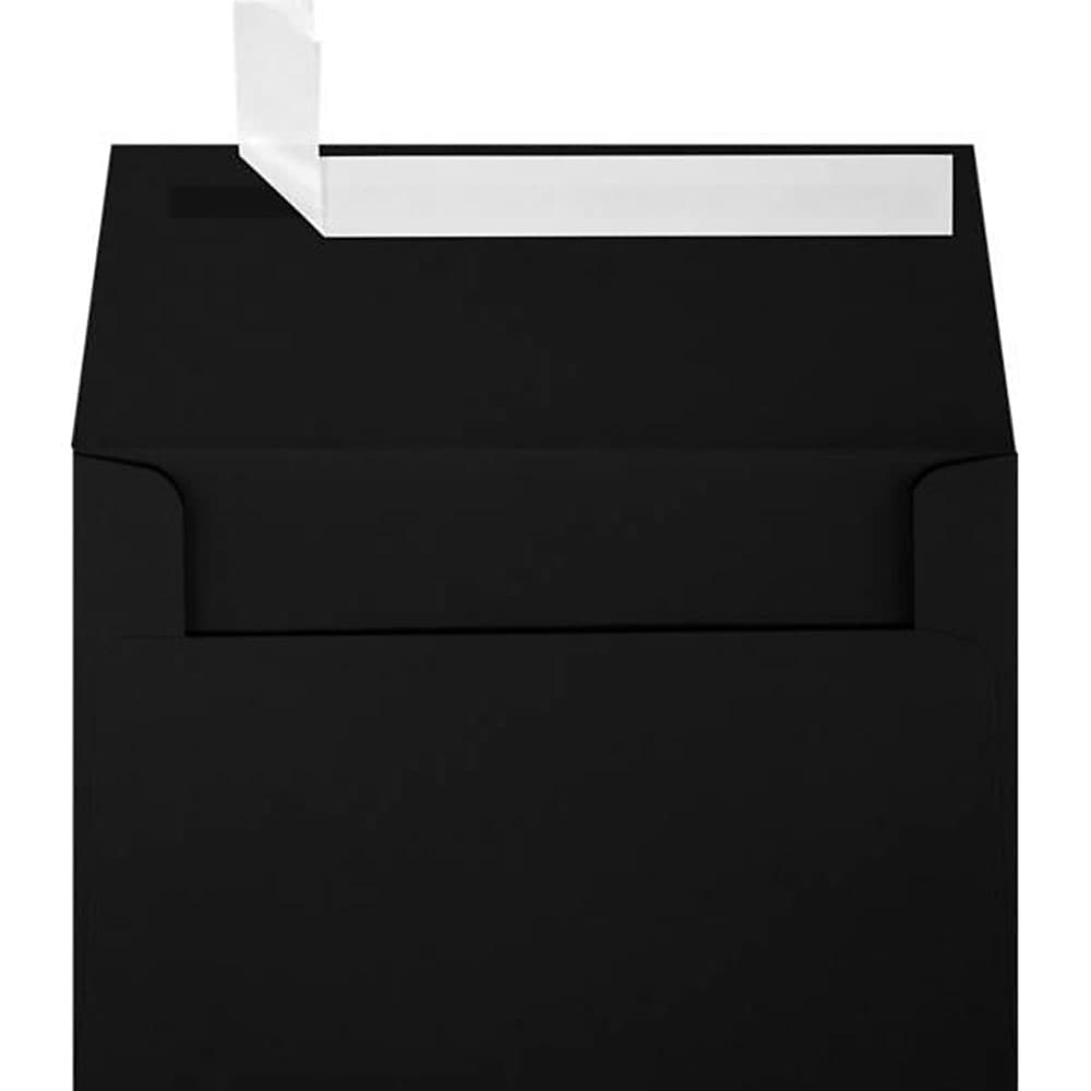 JAM Paper A4 Self Seal Invitation Envelopes, 4 1/4" x 6 1/4", Midnight Black, 50/Pack (LUX-4872-B-50)