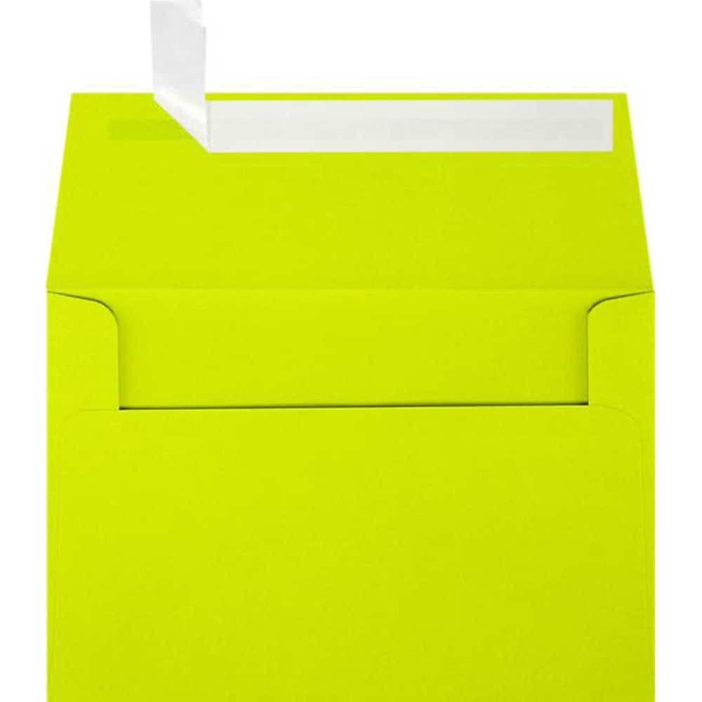 JAM Paper A4 Self Seal Invitation Envelopes,  4 1/4" x 6 1/4", Wasabi Green, 50/Pack (4872-L22-50)