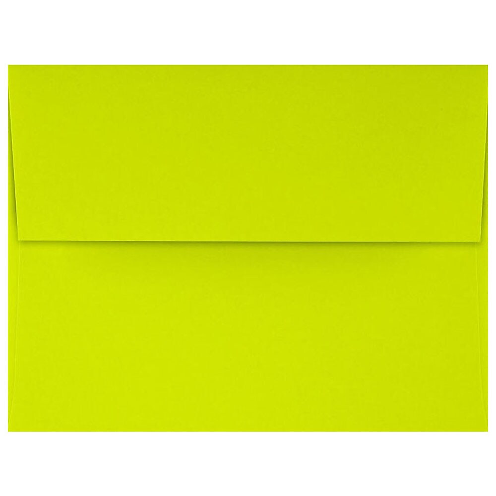 JAM Paper A4 Self Seal Invitation Envelopes,  4 1/4" x 6 1/4", Wasabi Green, 50/Pack (4872-L22-50)