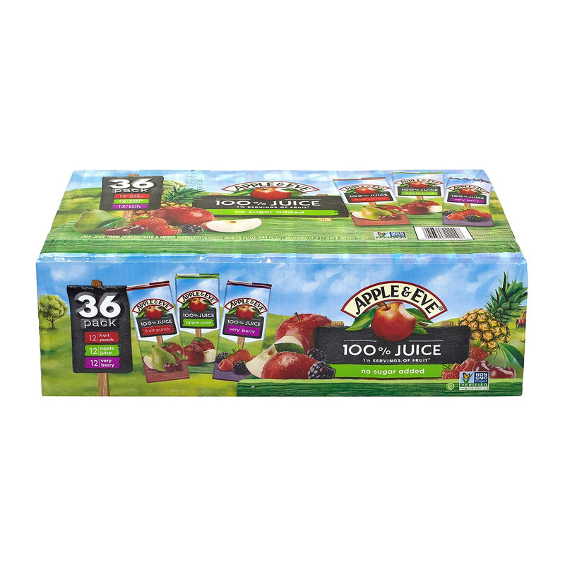 Apple & Eve 100% Juice Variety Pack, No Sugar Added, 6.75 oz., 36/Pack (900-00051)