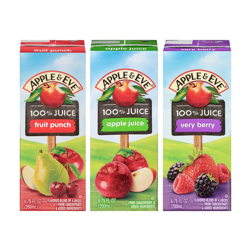 Apple & Eve 100% Juice Variety Pack, No Sugar Added, 6.75 oz., 36/Pack (900-00051)