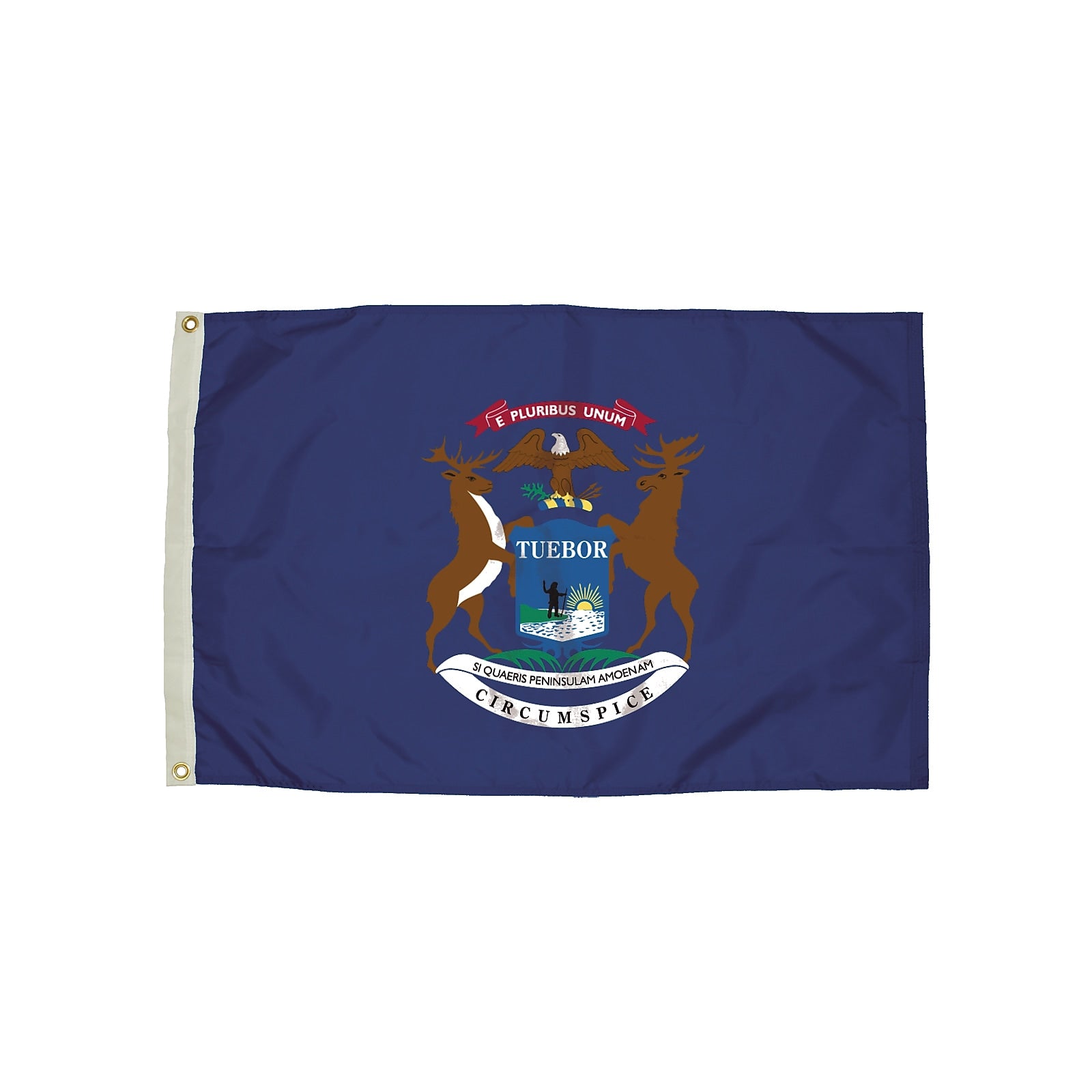 Independence Flag Nylon Michigan Flag with Heading and Grommets, 3x5 ft (FZ-2212051)