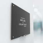 U Brands Glass Dry Erase Board, 70" x 47", Black Surface, Frameless (173U00-01)