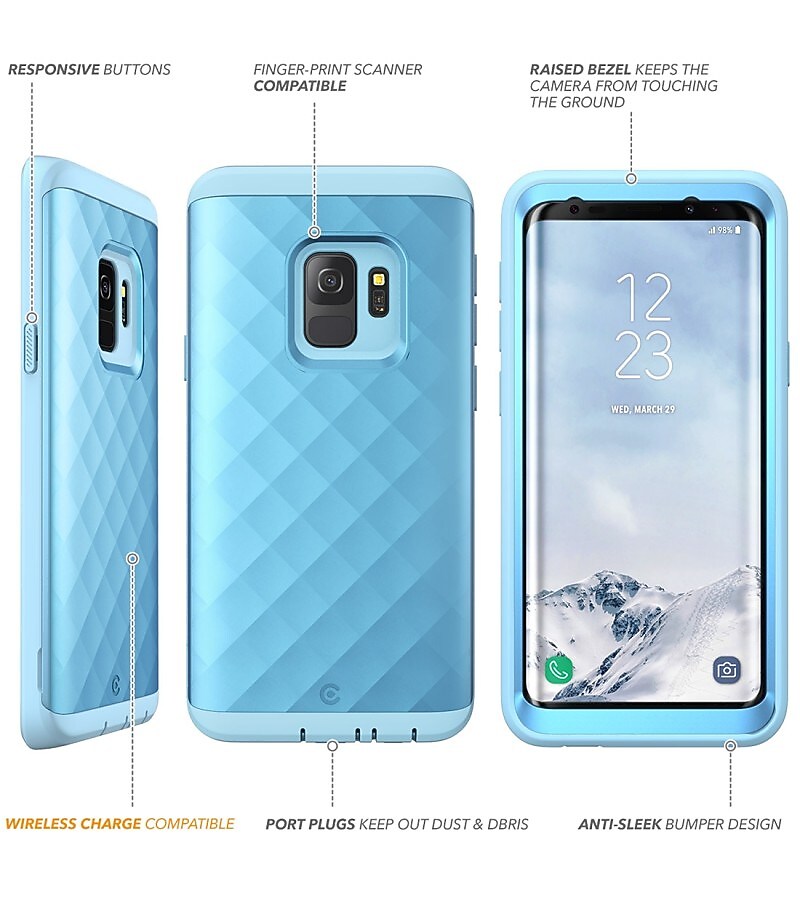 i-Blason Galaxy S9 Plus Case, Clayco Hera Series Full-body Rugged Case WITHOUT Built-in Screen Protector for S9 Plus 2018, Blue