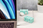 Function101 Cable Blocks Magnetic Cable Management System, Light Blue, 4/Pack (F101-CBBLU)