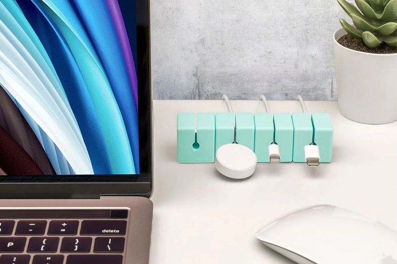 Function101 Cable Blocks Magnetic Cable Management System, Light Blue, 4/Pack (F101-CBBLU)