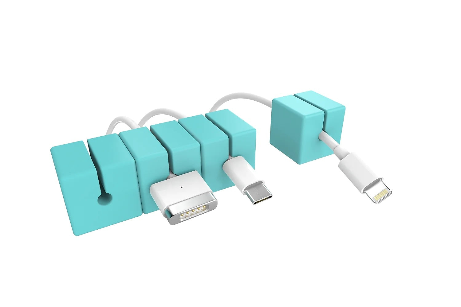 Function101 Cable Blocks Magnetic Cable Management System, Light Blue, 4/Pack (F101-CBBLU)