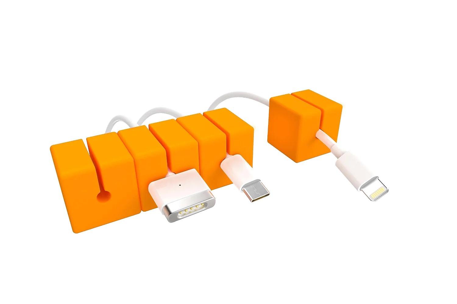 Function101 Cable Blocks Magnetic Cable Management System, Orange, 4/Pack (F101-CBORG)