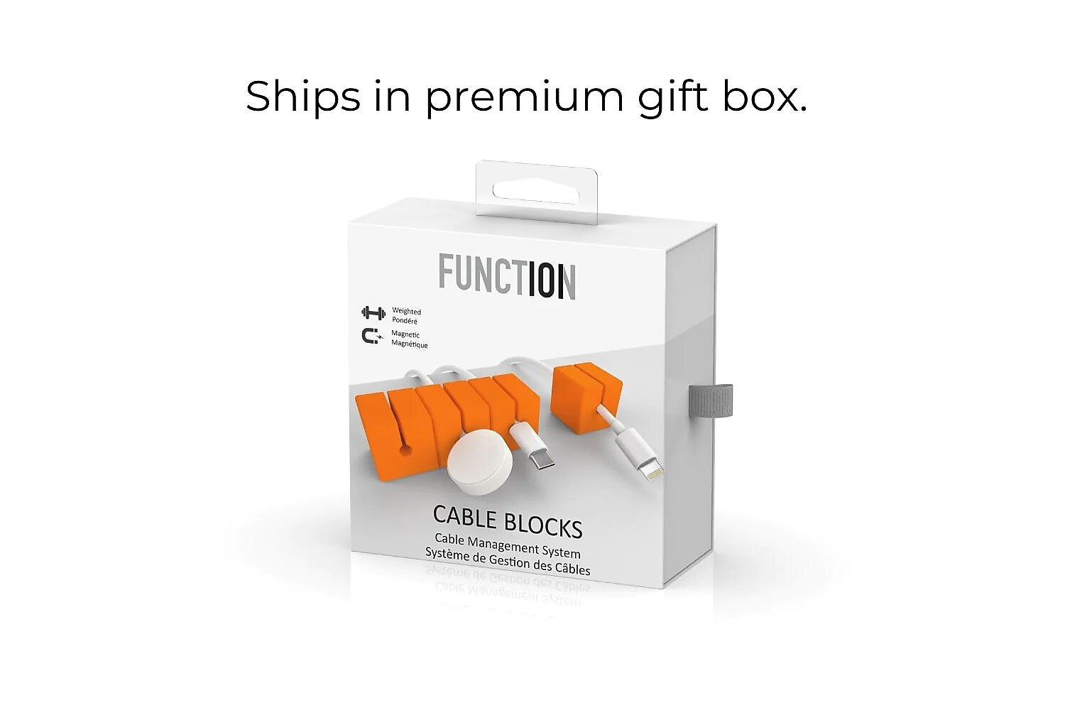 Function101 Cable Blocks Magnetic Cable Management System, Orange, 4/Pack (F101-CBORG)