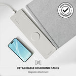 JOURNEY ALTI Wireless Charging Desk Mat, 26.8" x 14.6", Light Grey (JWCDMLG)
