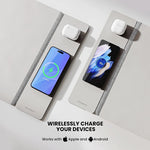 JOURNEY ALTI Wireless Charging Desk Mat, 26.8" x 14.6", Light Grey (JWCDMLG)