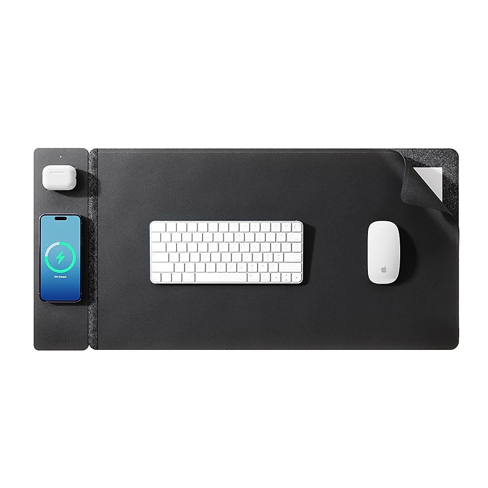 JOURNEY ALTI Wireless Charging Desk Mat, 26.8" x 14.6", Black (JWCDMBK)