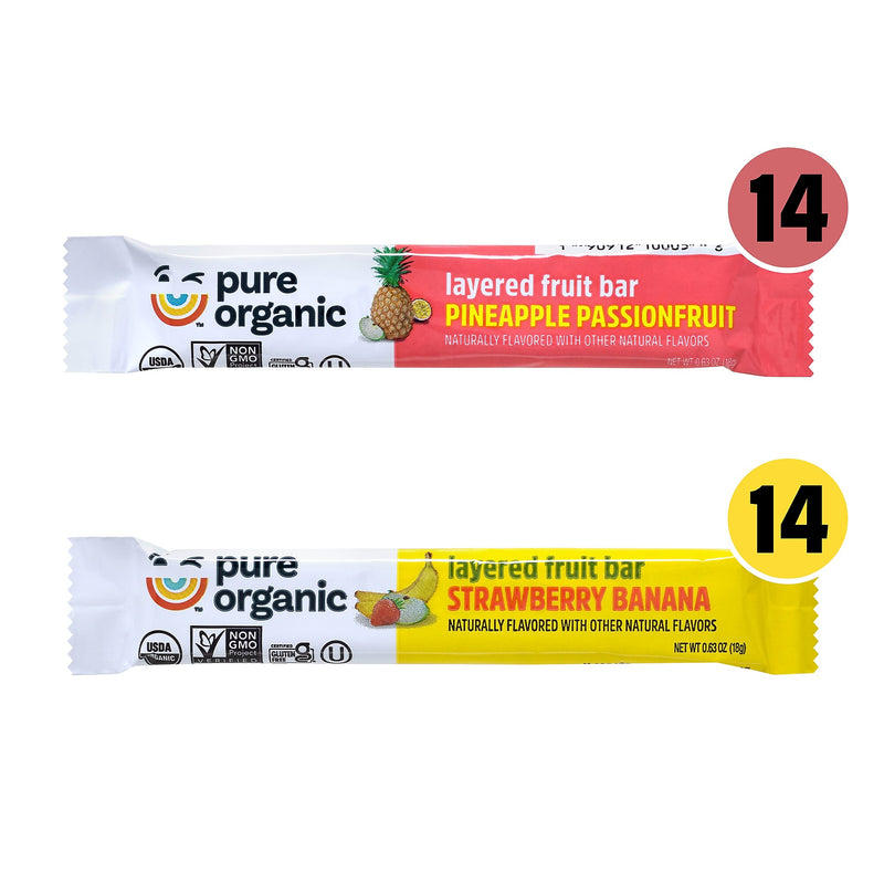 Pure Organic Layered Fruit Bars Variety Pack, 0.63 oz., 28/Pack (220-02261)