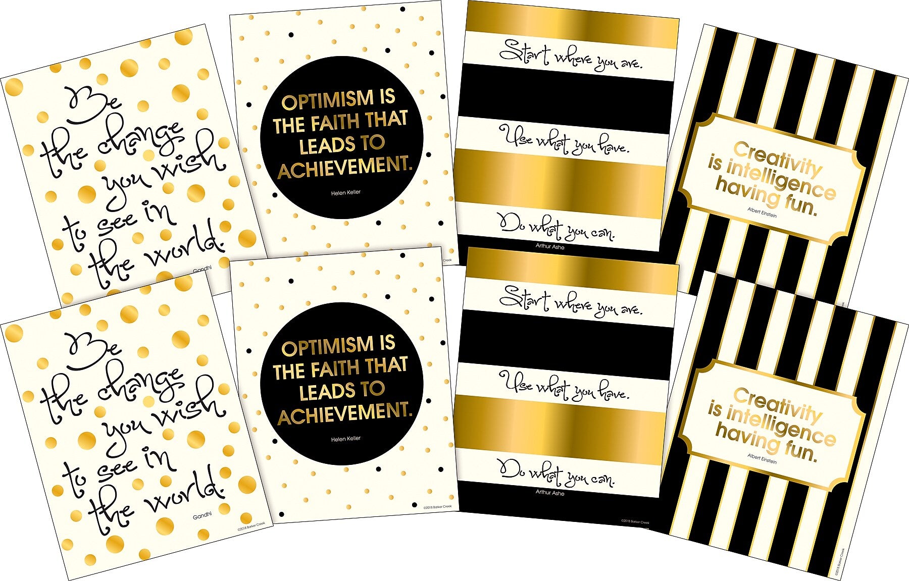 Barker Creek 8" x 10" Creativity, Intelligence and Optimism Posters, 8/Set (4177)