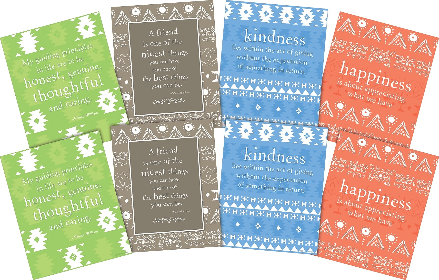 Barker Creek 8" x 10" Kindness & Happiness Posters, 8/Set (4180)