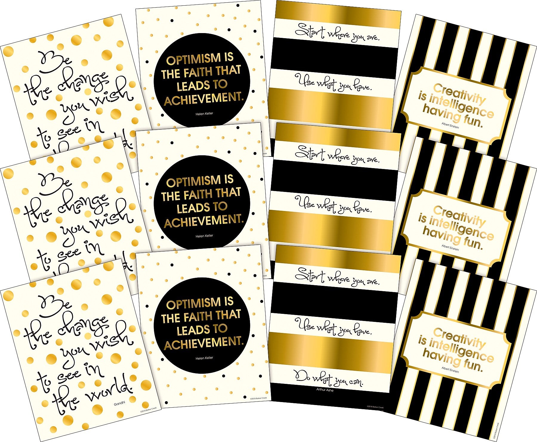 Barker Creek 8" x 10" Creativity, Intelligence and Optimism Posters, 12/Set (4192)
