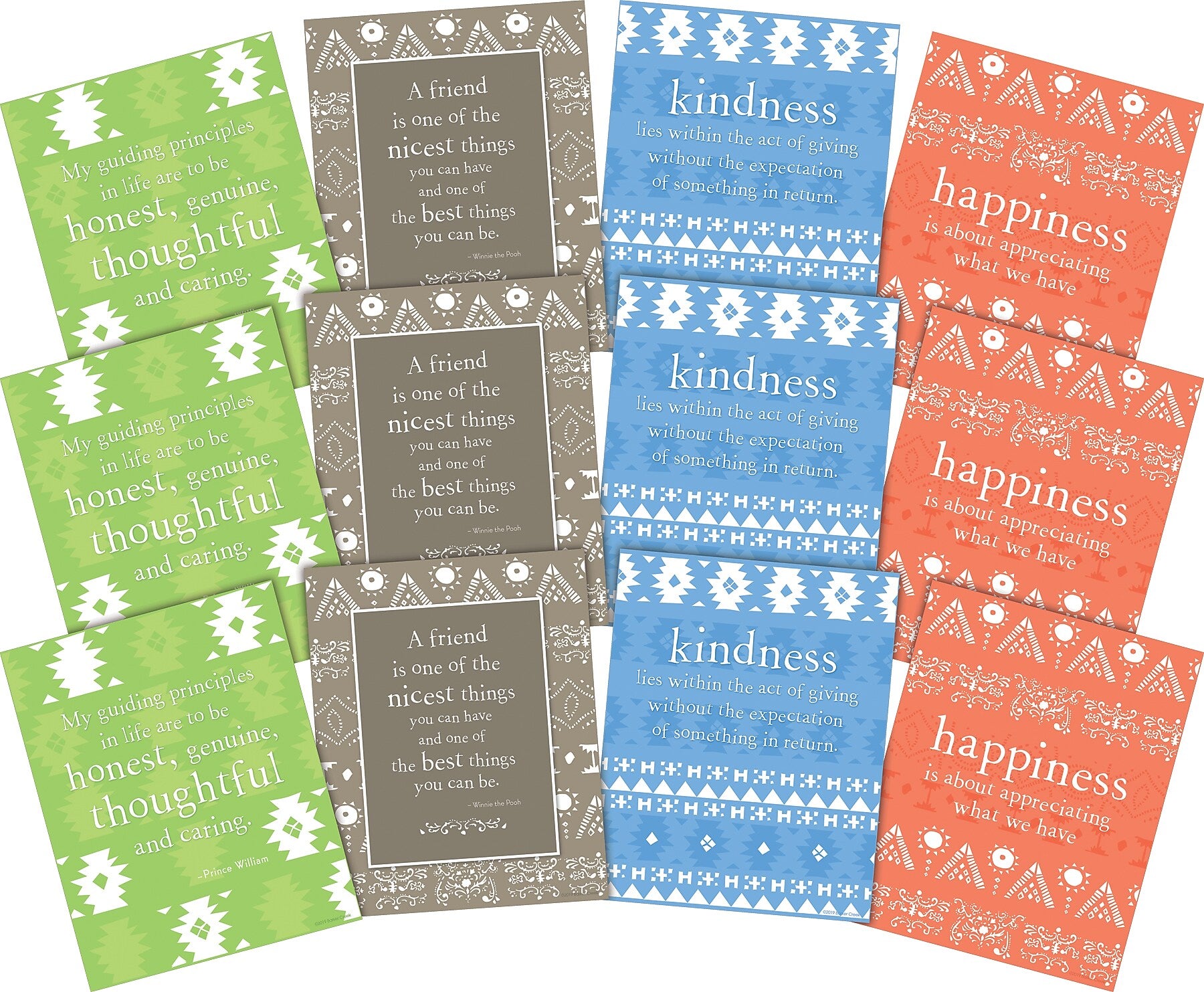 Barker Creek 8" x 10" Kindness & Happiness Posters, 12/Set (4195)