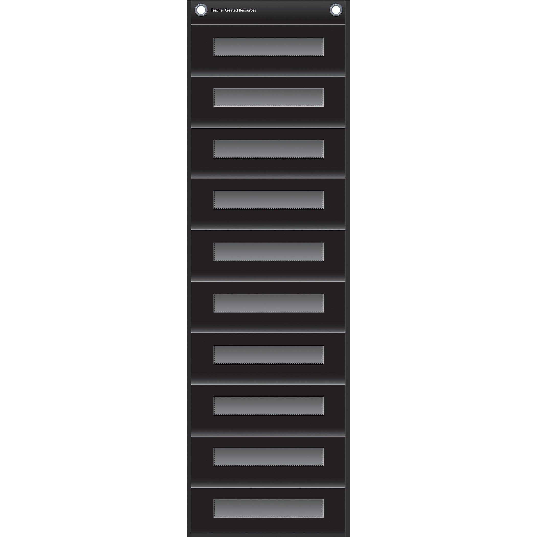 Teacher Created Resources 10-Pocket File Storage Pocket Chart, 14" x 58", Black (TCR20841)