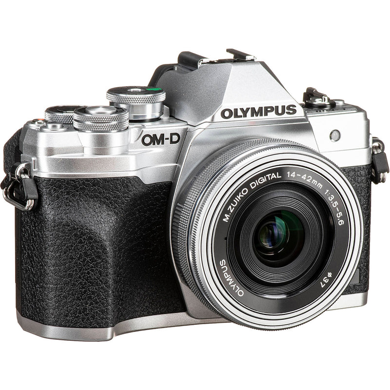 Olympus OM-D E-M10 Mark IV 20.3 Megapixel Mirrorless Camera with 14-42mm EZ Lens, Silver (V207132SU000)
