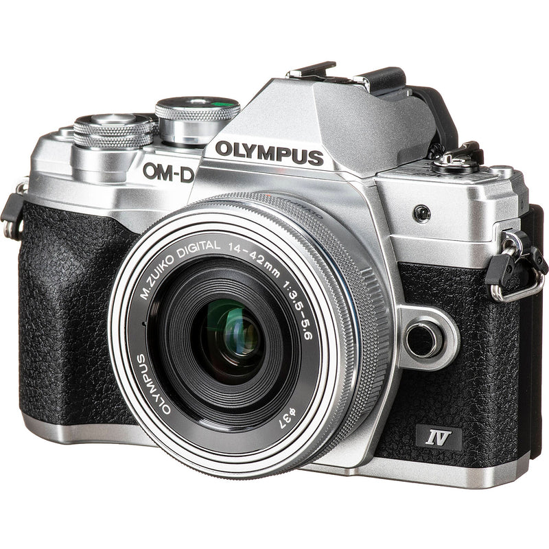 Olympus OM-D E-M10 Mark IV 20.3 Megapixel Mirrorless Camera with 14-42mm EZ Lens, Silver (V207132SU000)