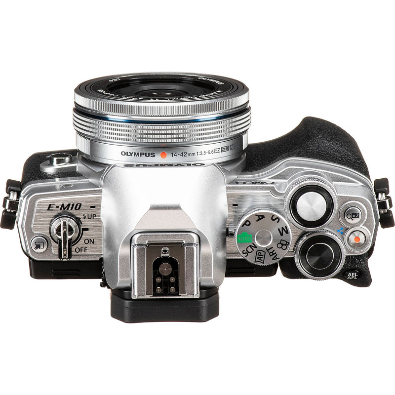 Olympus OM-D E-M10 Mark IV 20.3 Megapixel Mirrorless Camera with 14-42mm EZ Lens, Silver (V207132SU000)