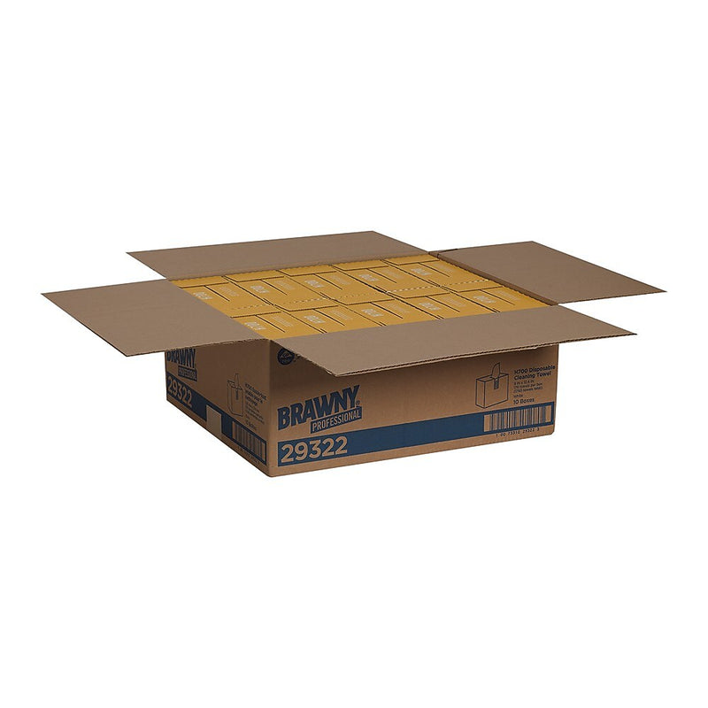 Brawny Professional H700 Fiberboard Cleaning Wipers, 12.5" x 9.1", White, 176 Wipers/Box, 10/Carton (29322)