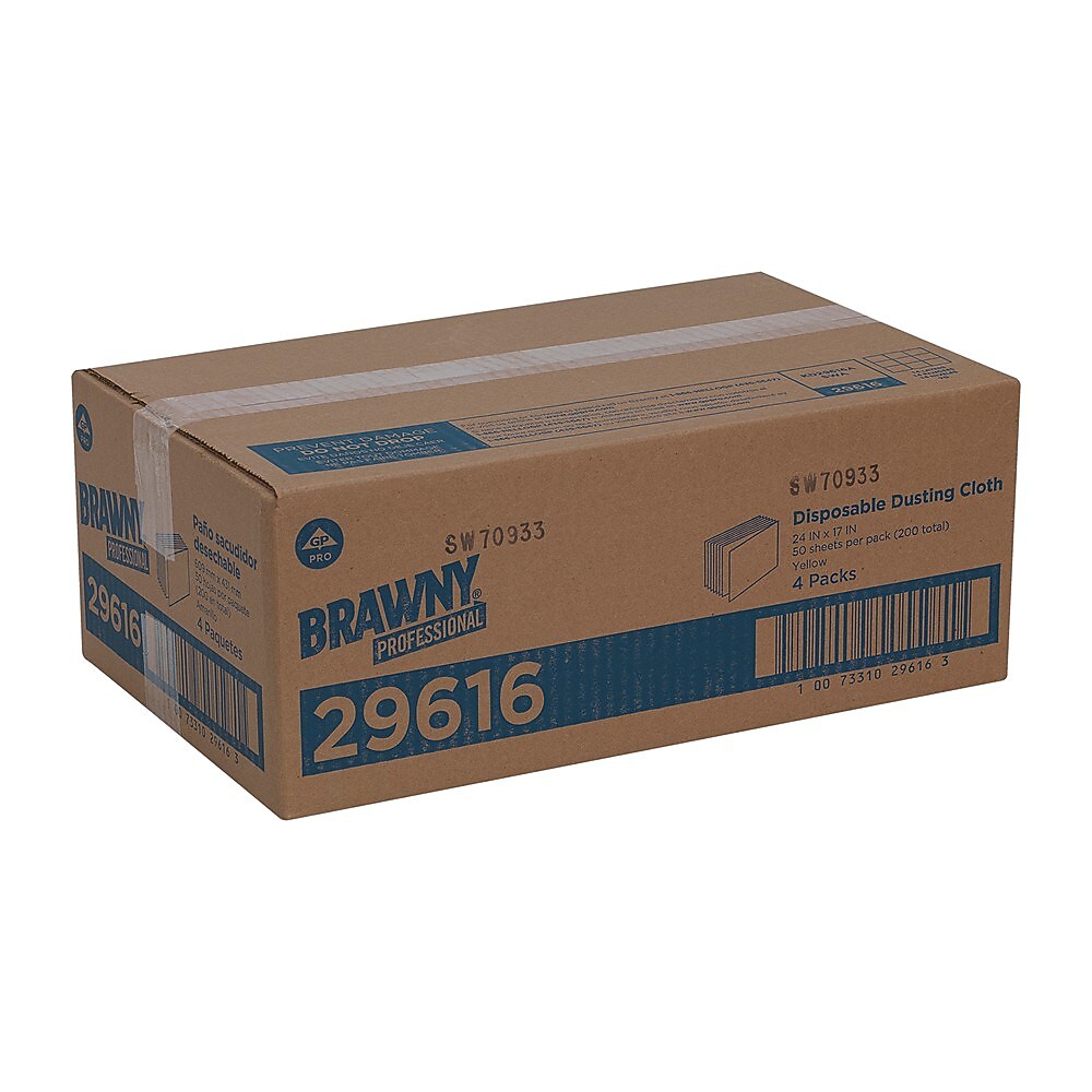 Brawny Professional Dusting Cloths, Yellow, 24 Cloths/Pack (GPC29616)