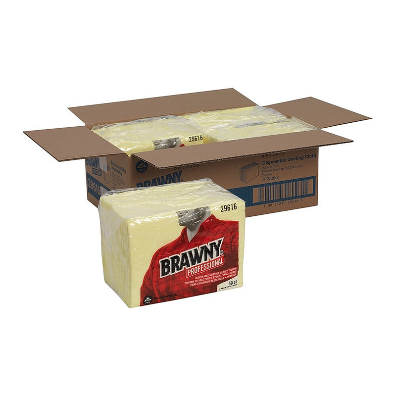 Brawny Professional Dusting Cloths, Yellow, 24 Cloths/Pack (GPC29616)