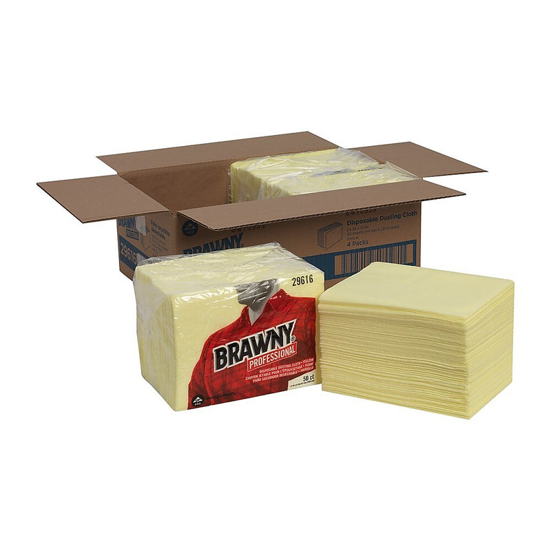 Brawny Professional Dusting Cloths, Yellow, 24 Cloths/Pack (GPC29616)