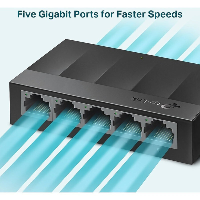 TP-Link LS1005G Litewave 5 Port Layer 2 Gigabit Ethernet Switch Unmanaged, Black