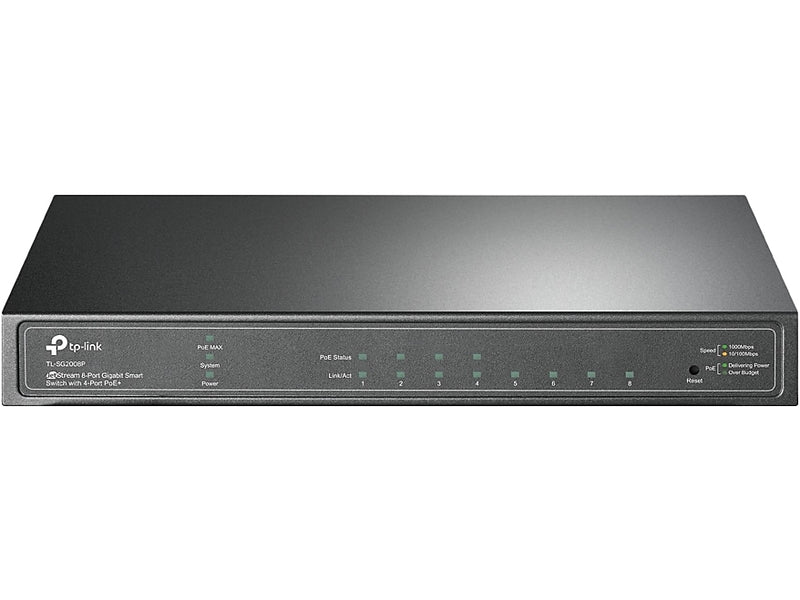 TP-LINK JetStream 8-Port Gigabit Ethernet PoE Smart Switch, Black (TL-SG2008P)