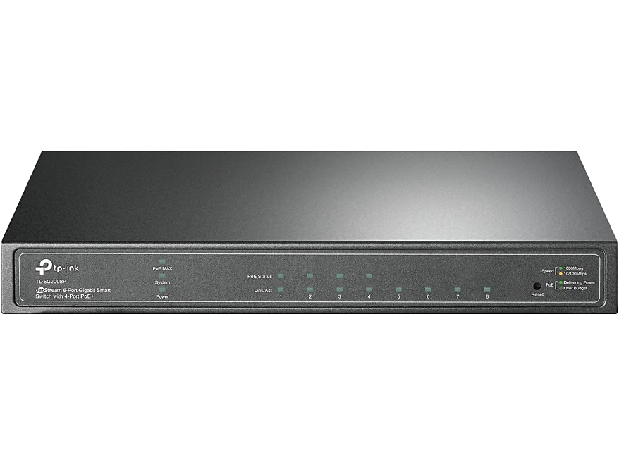 TP-LINK JetStream 8-Port Gigabit Ethernet PoE Smart Switch, Black (TL-SG2008P)