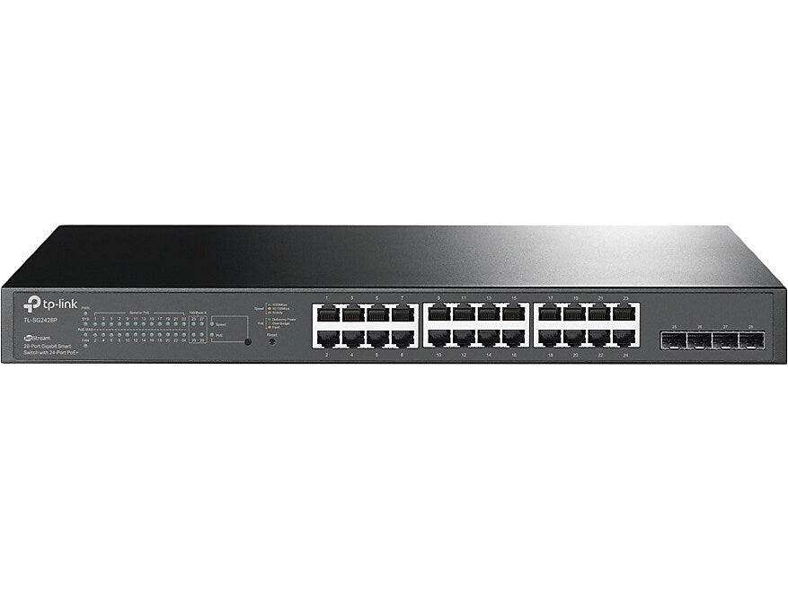 TP-LINK JetStream 24-Port Gigabit Ethernet PoE+ Smart Switch, Black (TL-SG2428P)