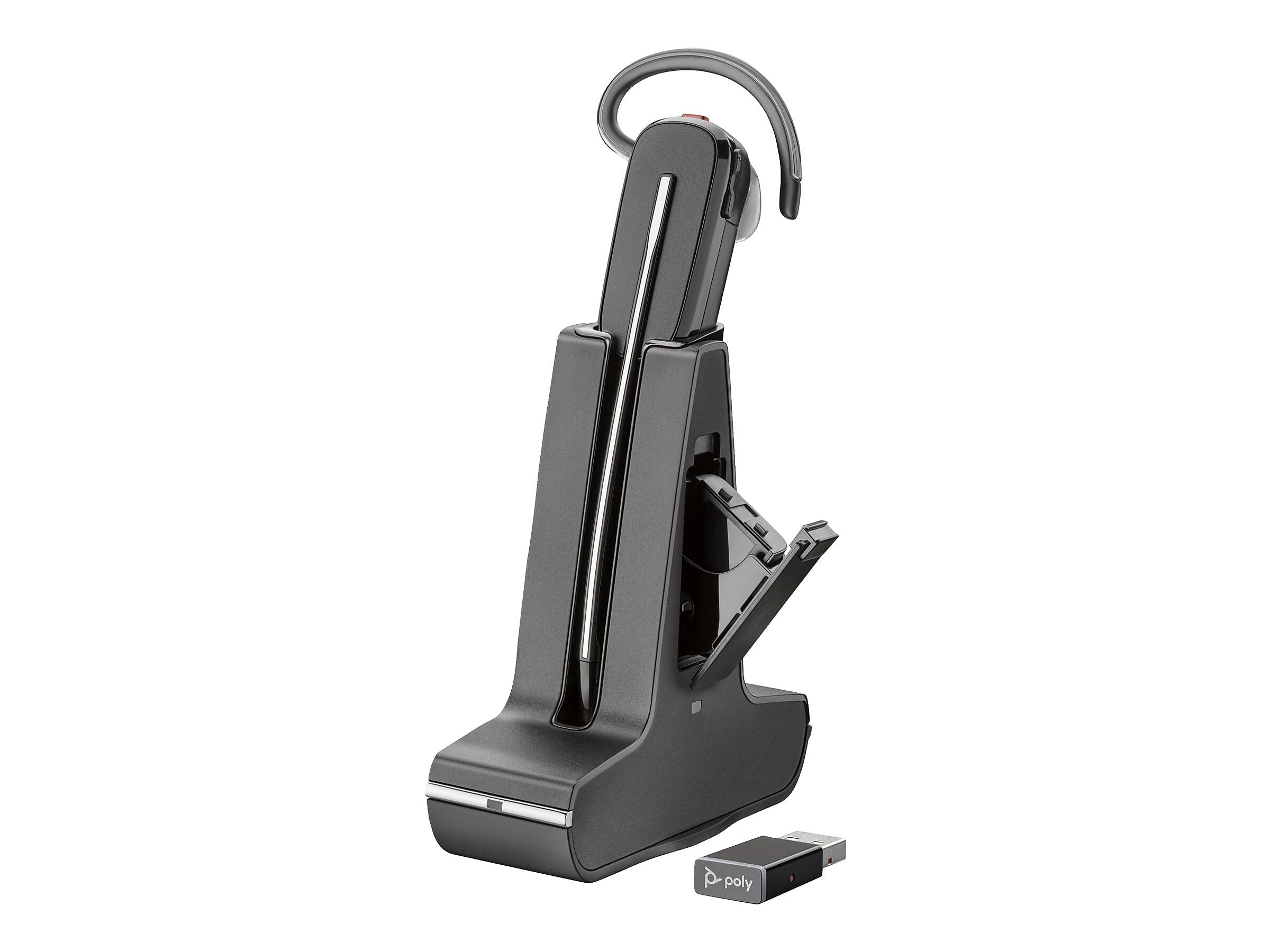 Poly Savi 8245 Office Series DECT Wireless Bluetooth In-Ear Headset, UC Certified, Black (7W6B6AA#ABA)