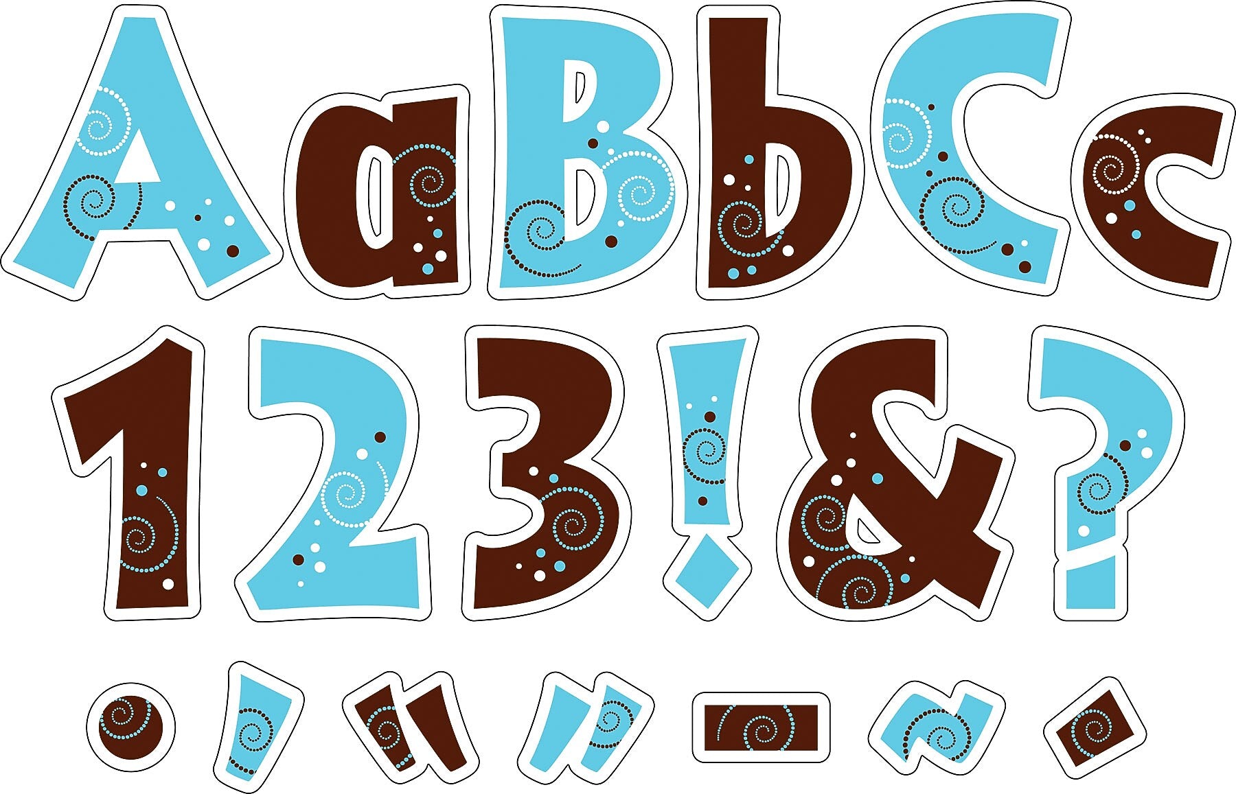 Barker Creek Dots  4" Letters and Numbers, Multicolored, 510/Pack (BC3633)