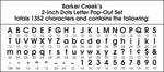 Barker Creek Dots  2" Letters and Numbers, Multicolored, 1352/Pack (BC3655)