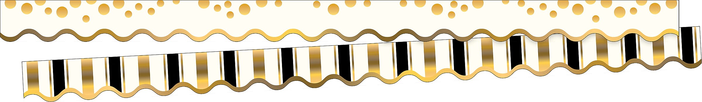 Barker Creek Double-Sided Scalloped Border, 36" x 2.25", Gold Coins, 26/Pack (BC3698)
