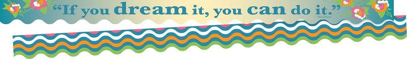 Barker Creek Double-Sided Scalloped Border with Quote, 36" x 2.25", You Can Do It!, 26/Pack (BC3699)