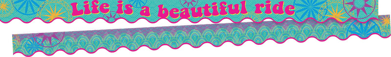 Barker Creek Double-Sided Scalloped Border with Quote, 36" x 2.25", Life is Beautiful, 26/Pack (BC3700)