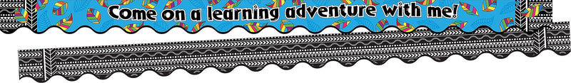 Barker Creek Double-Sided Scalloped Border with Quote, 36" x 2.25", Learning Adventure, 26/Pack (BC3701)