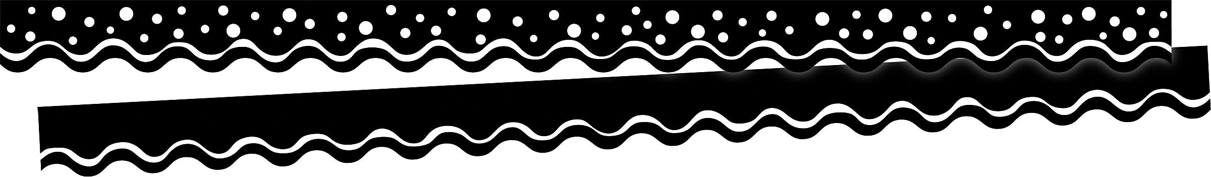 Barker Creek Double-Sided Scalloped Border, 36" x 2.25", Happy Black, 26/Pack (BC3710)